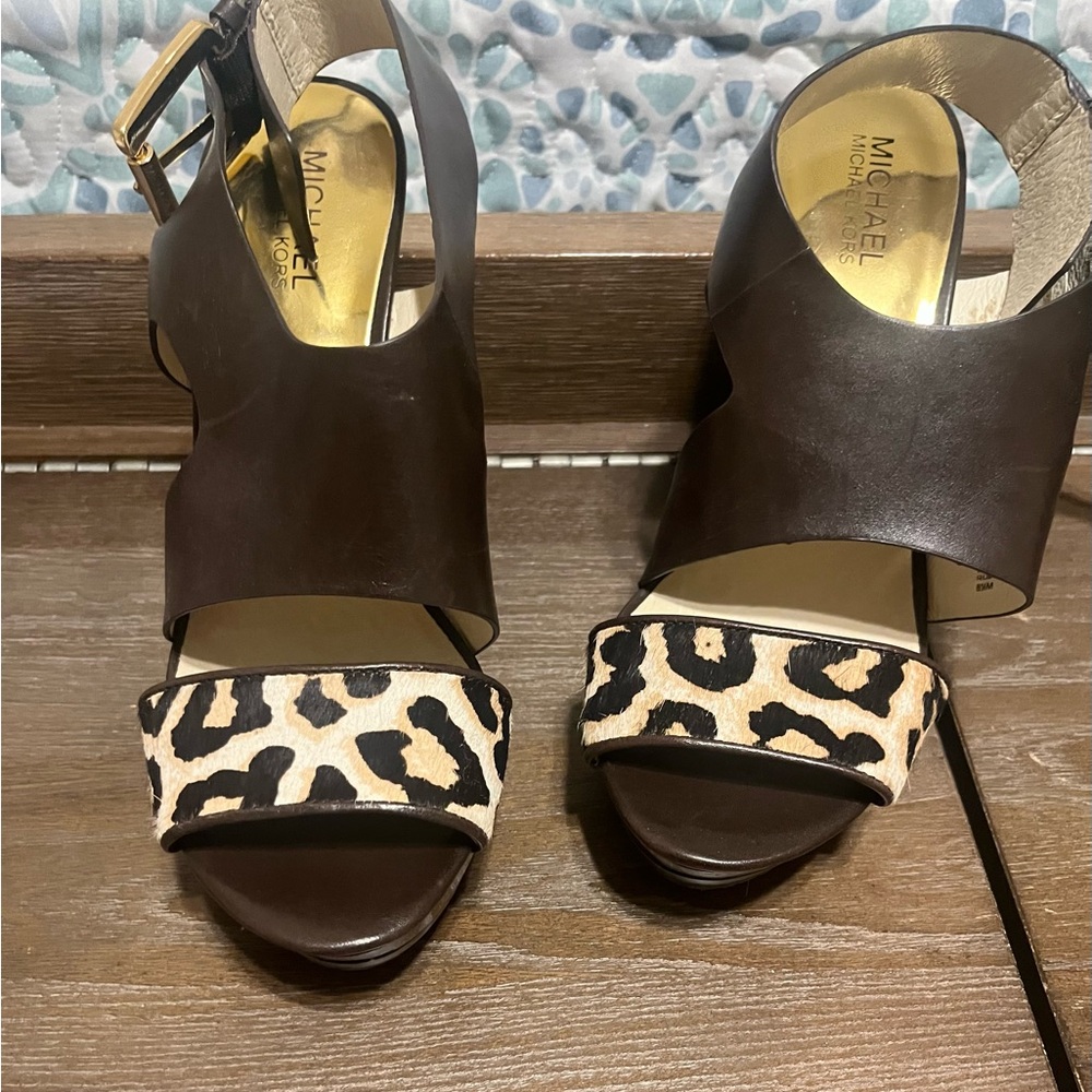 Michael Kors Brown and Leopard Heels